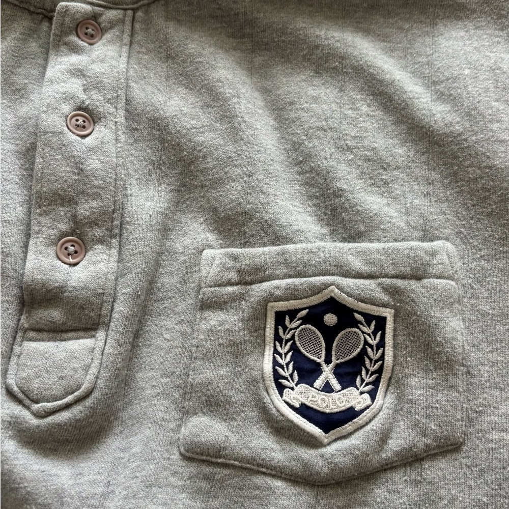 Ralph Lauren Gray Mock Neck Sweatshirt - Medium - Tennis Creat - Picture 2 of 8